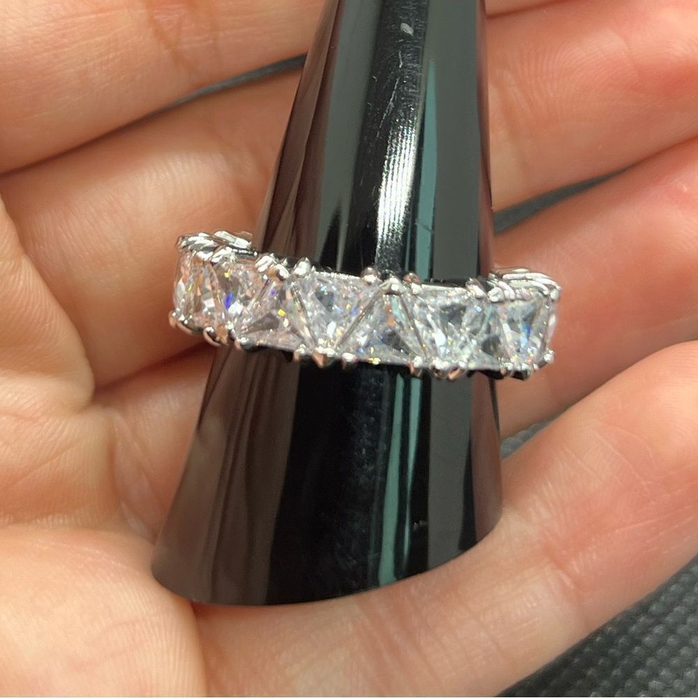 Silver Zirconium Eternity Ring-Bold and Brilliant - Picture 8 of 9